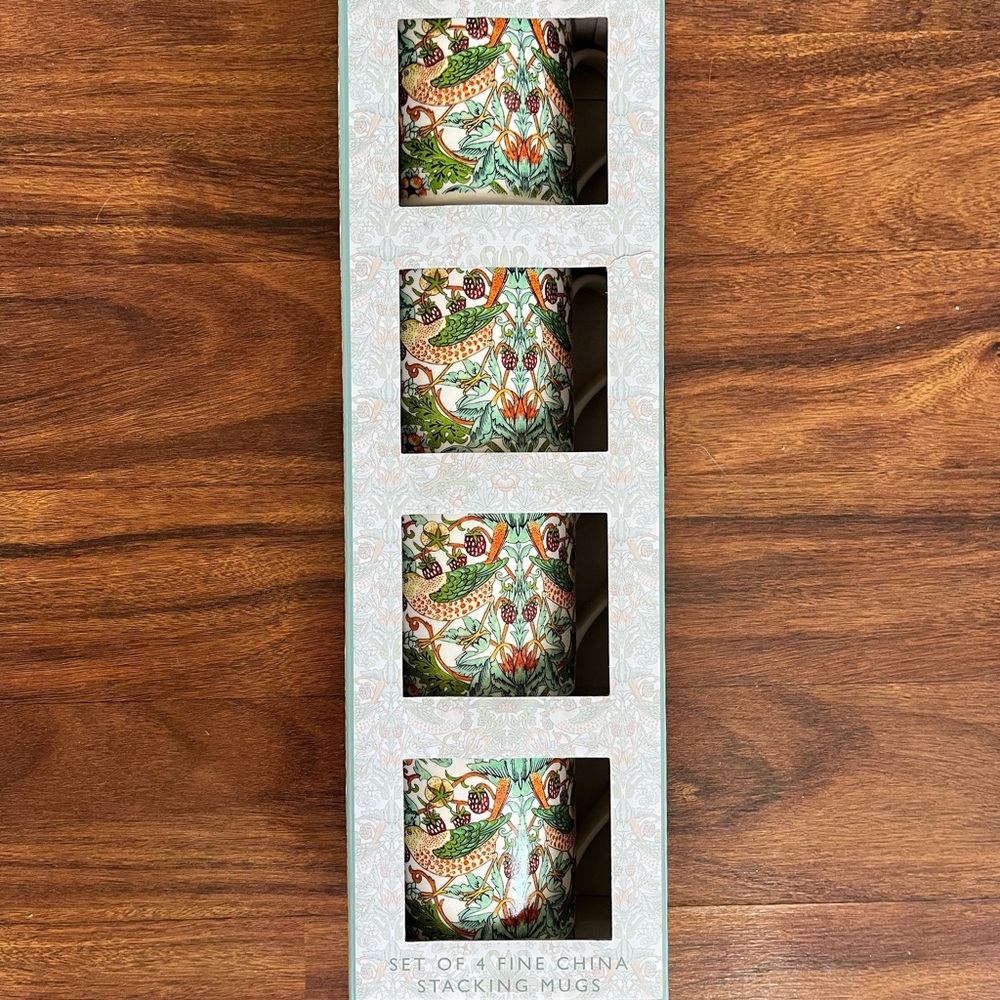NIB Leonardo Collection Fine China Stacking Mugs - Set of 4